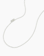 Alphabet Necklace || option::14K Solid White Gold, M