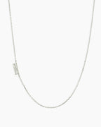 Alphabet Necklace || option::14K Solid White Gold, N