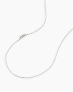 Alphabet Necklace || option::14K Solid White Gold, N