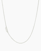 Alphabet Necklace || option::14K Solid White Gold, O