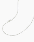 Alphabet Necklace || option::14K Solid White Gold, O