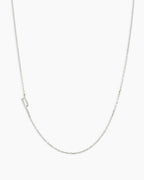 Alphabet Necklace || option::14K Solid White Gold, P