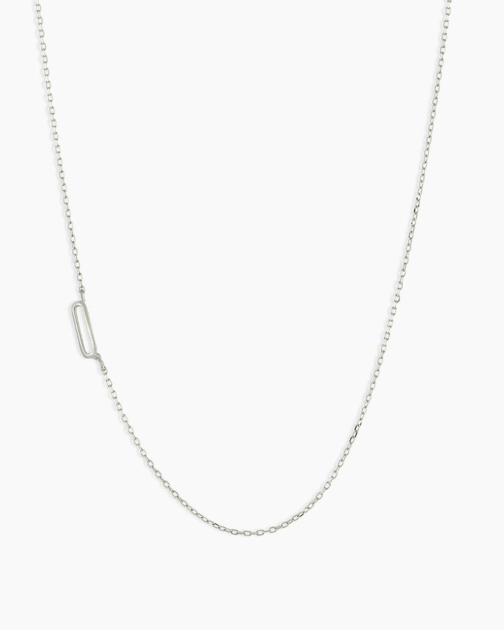 Alphabet Necklace || option::14K Solid White Gold, Q