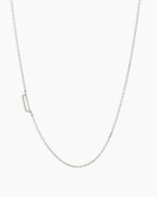 Alphabet Necklace || option::14K Solid White Gold, Q
