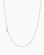 Alphabet Necklace || option::14K Solid White Gold, R