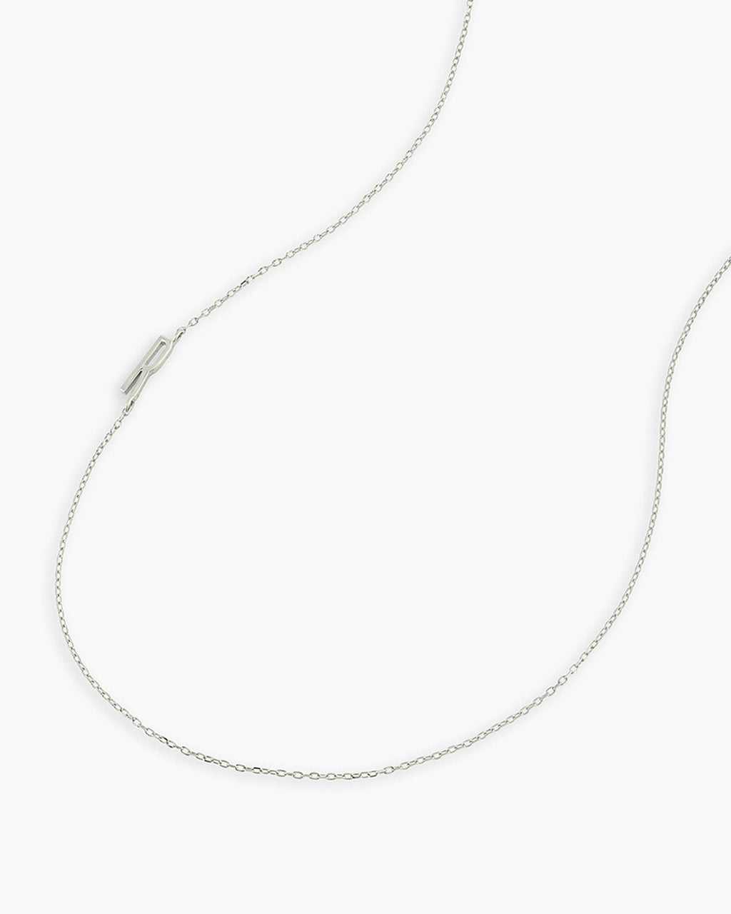 Alphabet Necklace || option::14K Solid White Gold, R