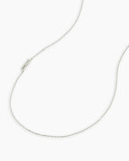 Alphabet Necklace || option::14K Solid White Gold, R