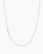Alphabet Necklace || option::14K Solid White Gold, S