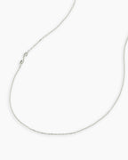 Alphabet Necklace || option::14K Solid White Gold, S