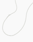 Alphabet Necklace || option::14K Solid White Gold, T