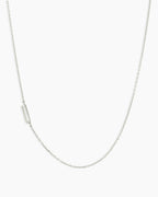 Alphabet Necklace || option::14K Solid White Gold, U