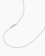 Alphabet Necklace || option::14K Solid White Gold, U