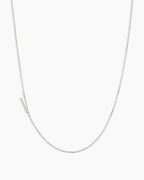Alphabet Necklace || option::14K Solid White Gold, V