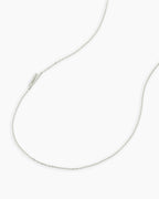 Alphabet Necklace || option::14K Solid White Gold, V