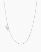 Alphabet Necklace || option::14K Solid White Gold, W