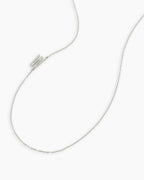 Alphabet Necklace || option::14K Solid White Gold, W