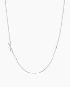 Alphabet Necklace || option::14K Solid White Gold, X