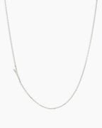 Alphabet Necklace || option::14K Solid White Gold, Y