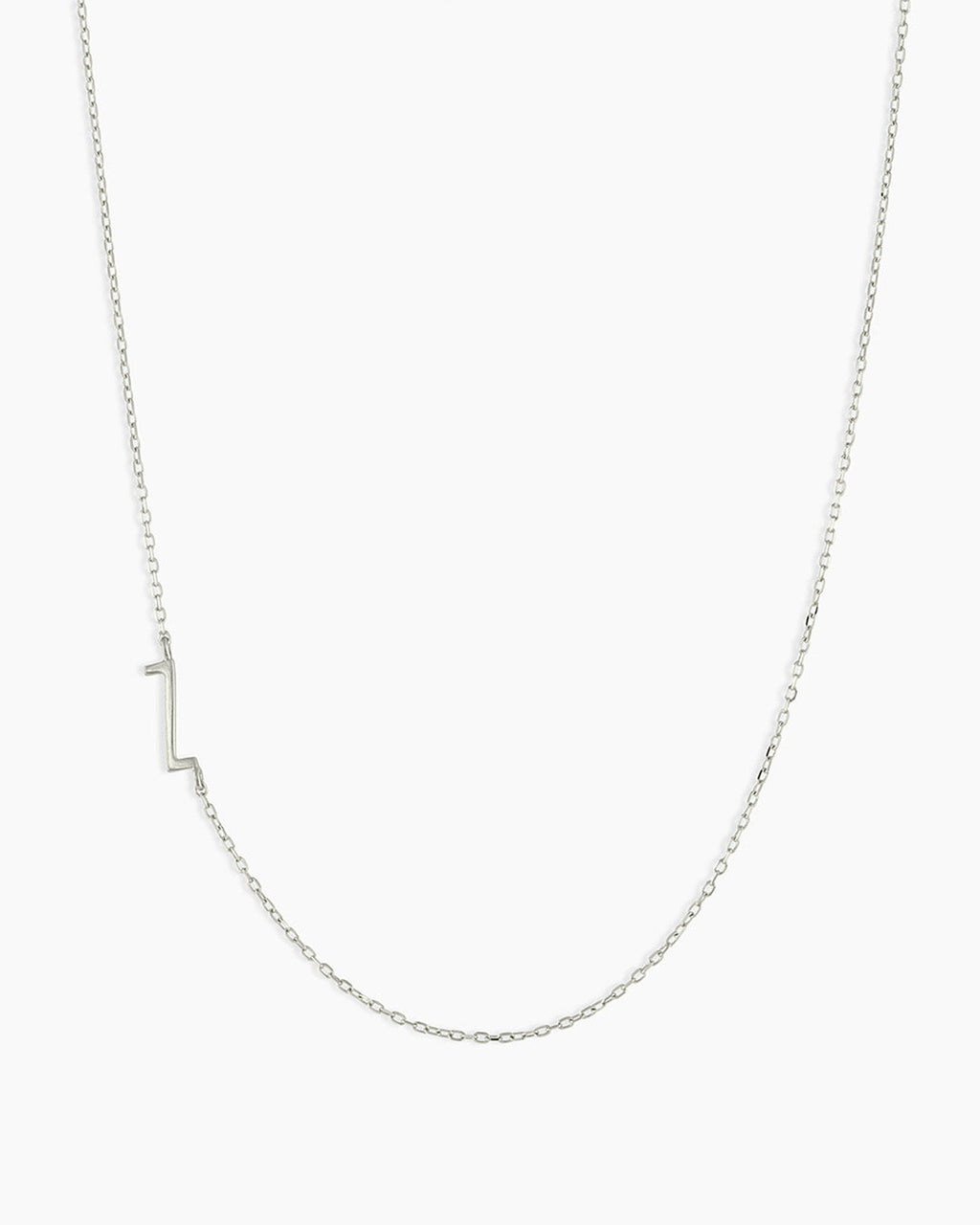 Alphabet Necklace || option::14K Solid White Gold, Z