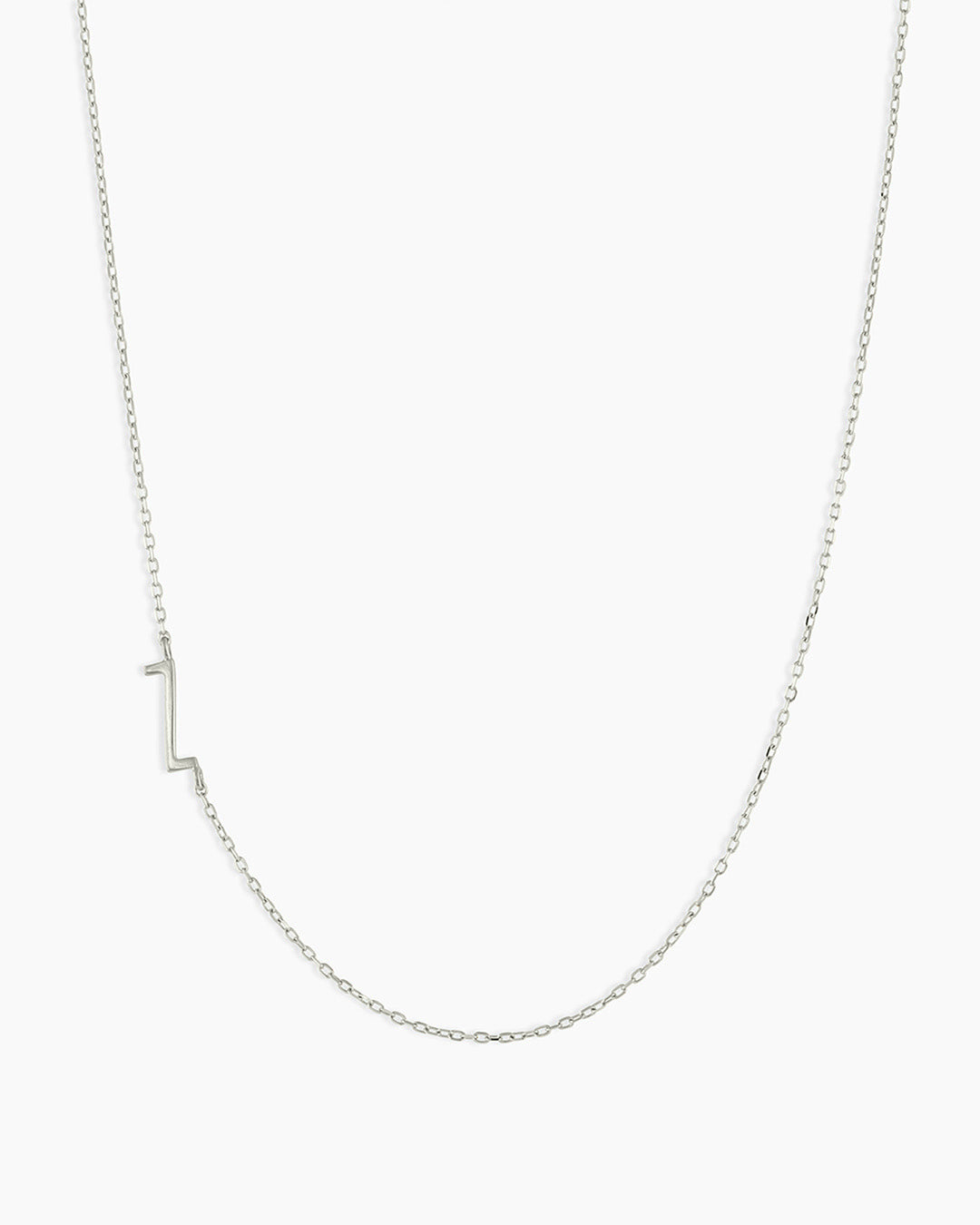 Alphabet Necklace || option::14K Solid White Gold, Z