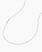 Alphabet Necklace || option::14K Solid White Gold, Z