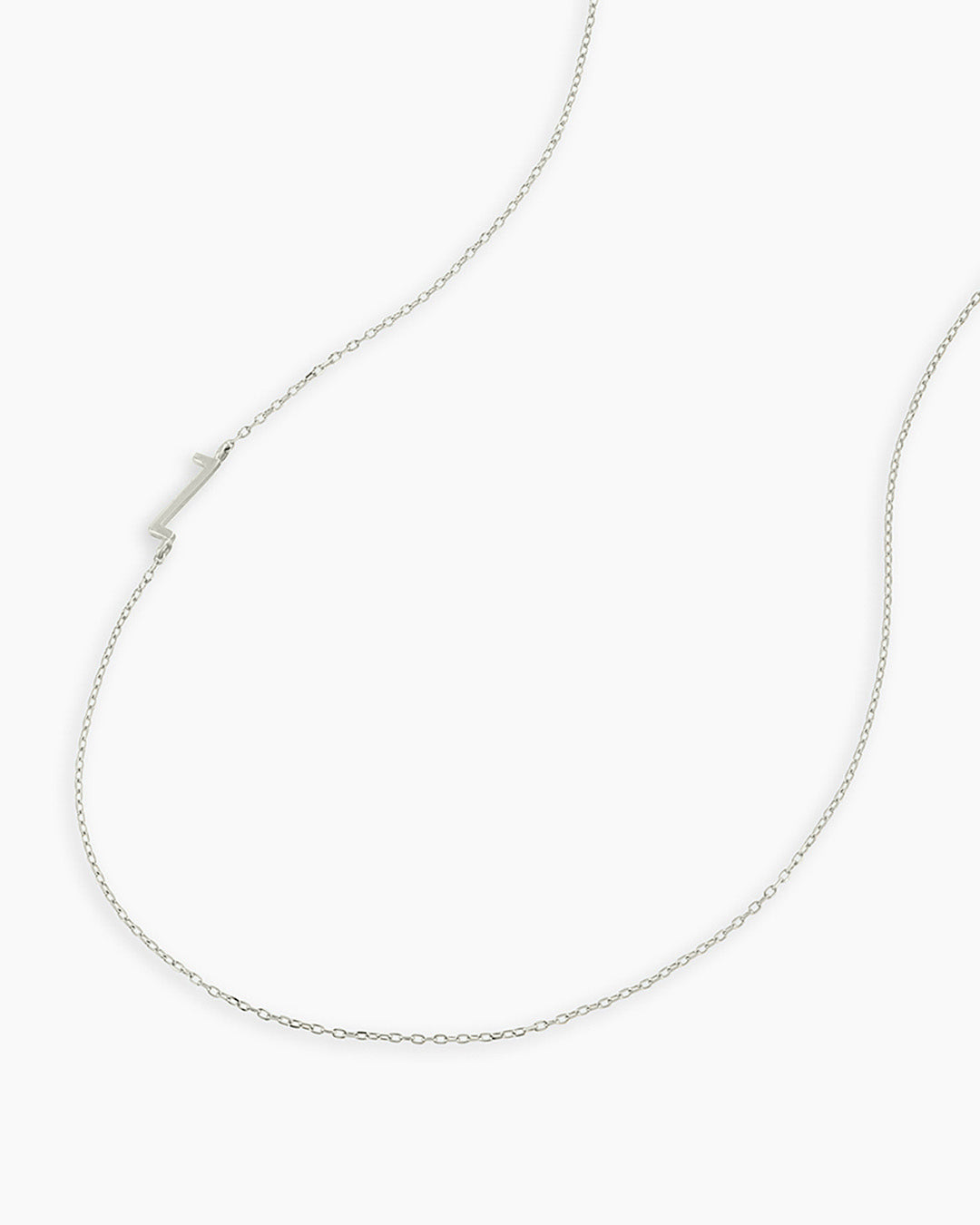 Alphabet Necklace || option::14K Solid White Gold, Z