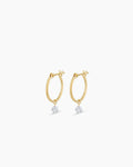 Floating Diamond Huggies || option::18K Solid Gold