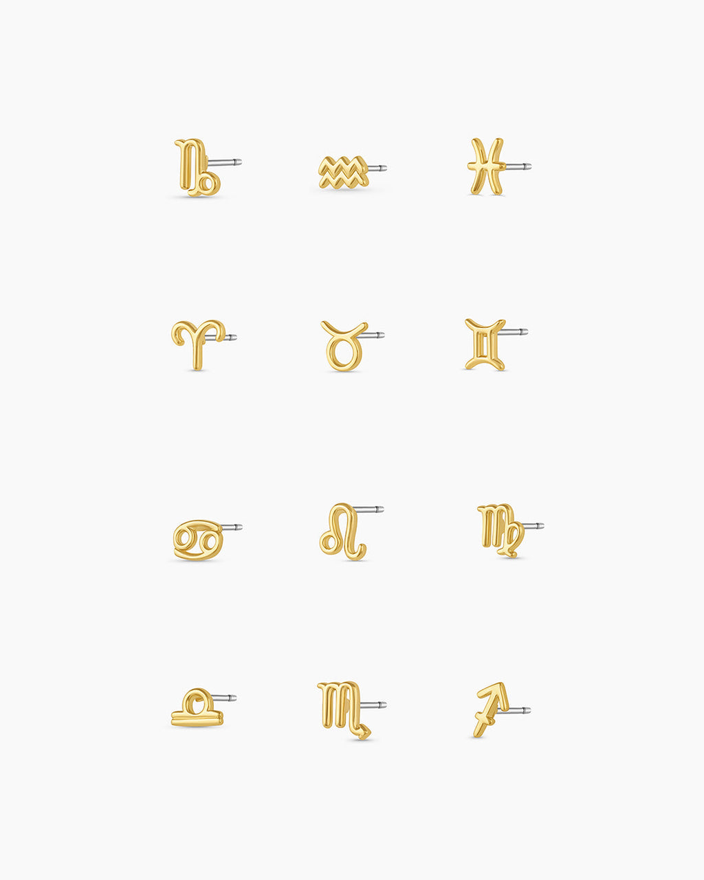 18K gold plated zodiac studs