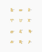 18K gold plated zodiac studs