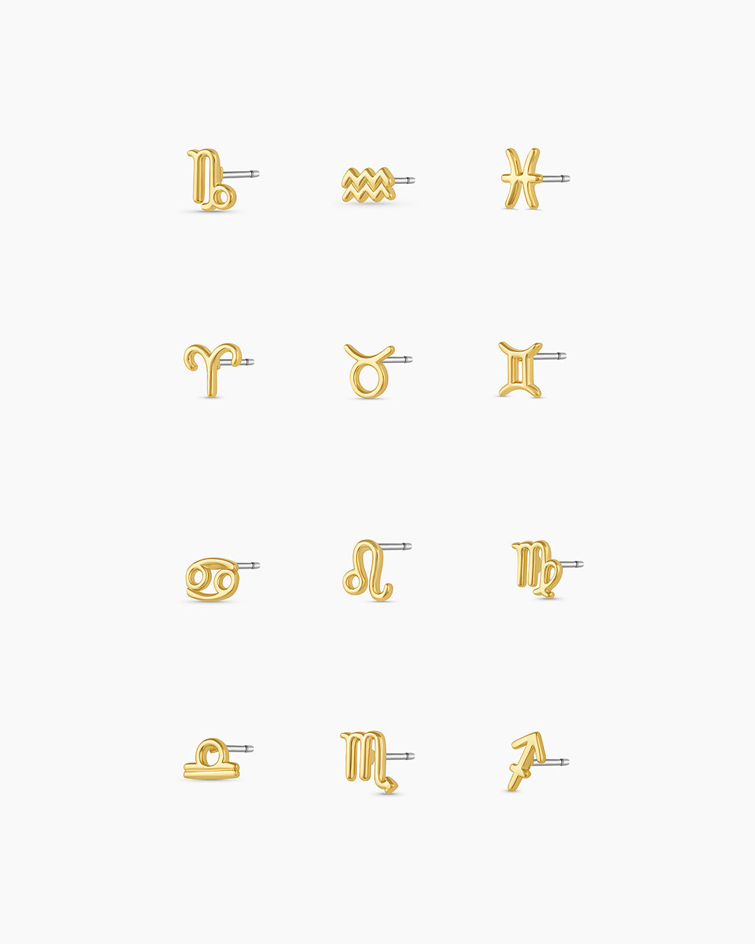 18K gold plated zodiac studs