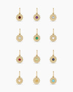 14K solid gold birthstone charms