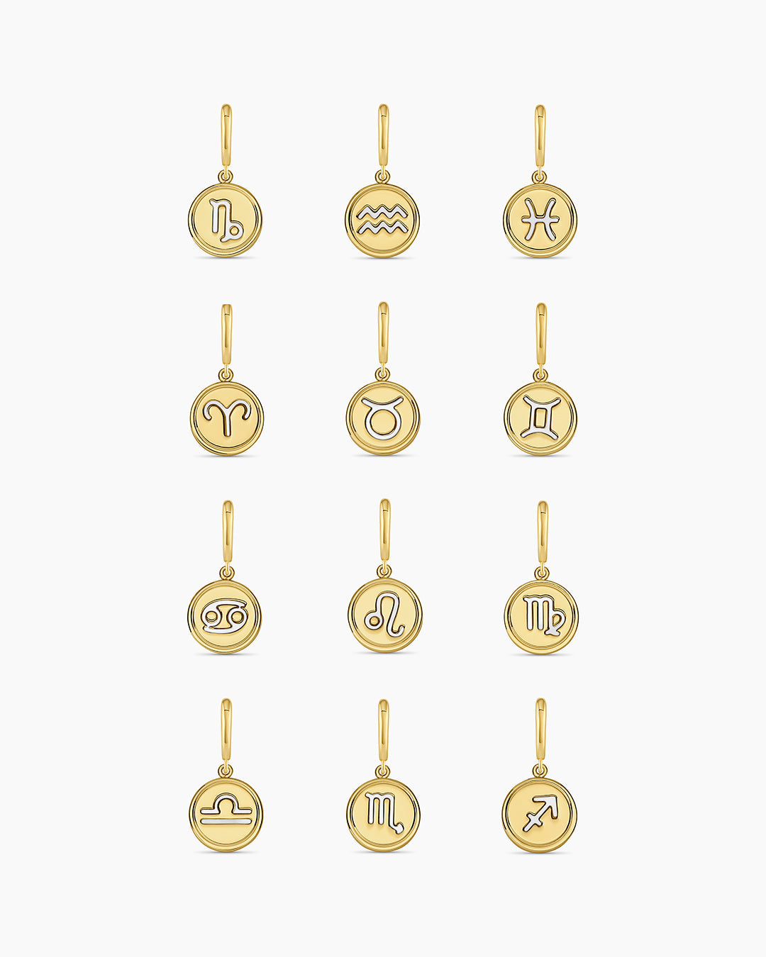18K gold plated zodiac charms