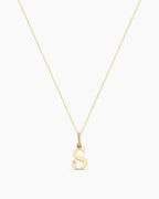Diamond Vintage Alphabet Necklace || option::14K Solid Gold, S