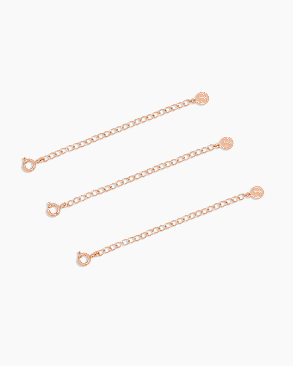 Rose 3" Necklace Extender set of 3 || option::Rose Gold Plated