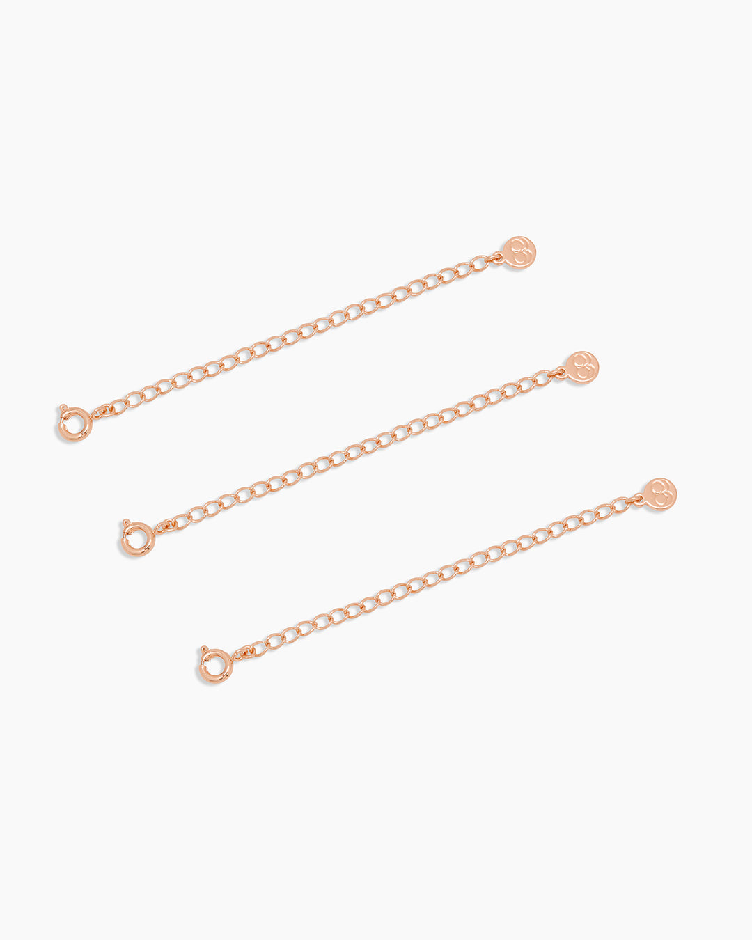 Rose 3" Necklace Extender set of 3 || option::Rose Gold Plated