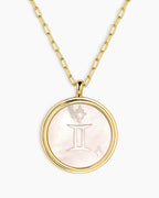 Zodiac Necklace || option::18K Gold Plated, Gemini