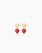 Amour Earrings Red Enamel || option::18K Gold Plated
