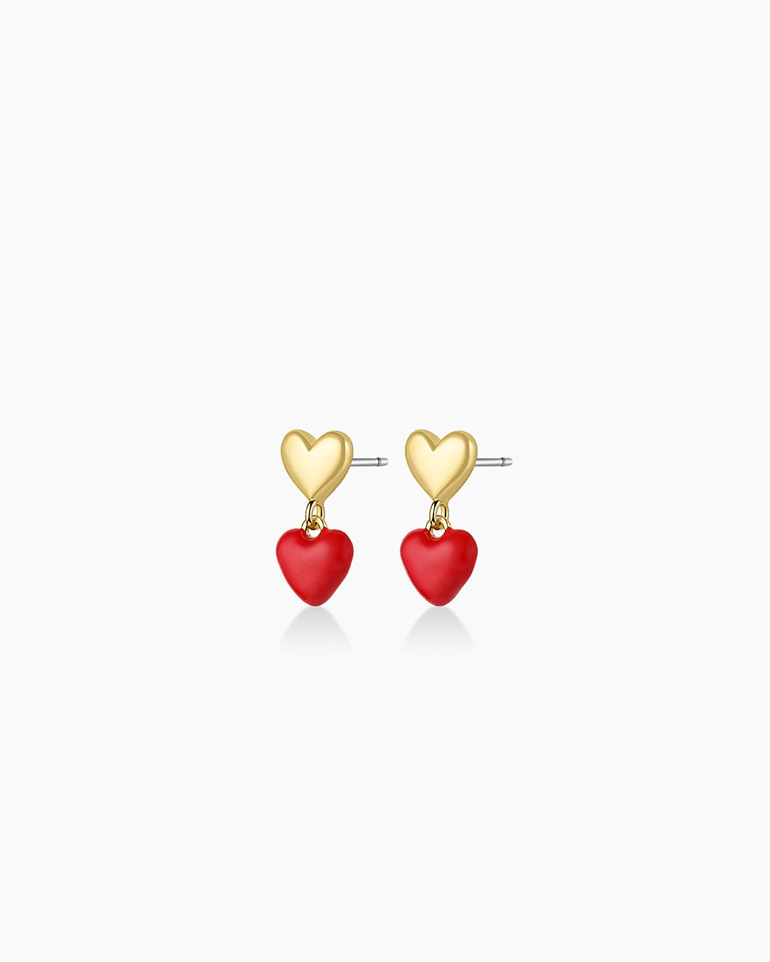 Amour Earrings Red Enamel || option::18K Gold Plated