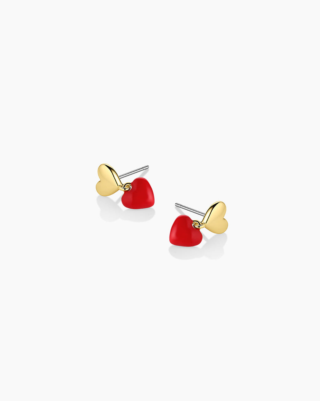 Amour Earrings Red Enamel || option::18K Gold Plated