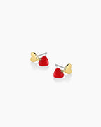 Amour Earrings Red Enamel || option::18K Gold Plated
