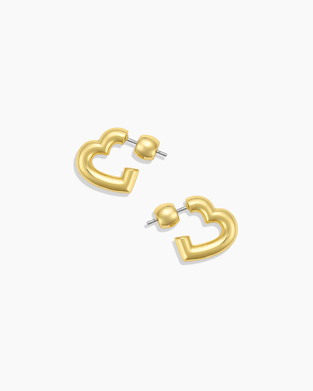 Lou Statement Heart Huggies || option::18k Gold Plated