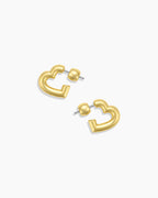 Lou Statement Heart Huggies || option::18k Gold Plated