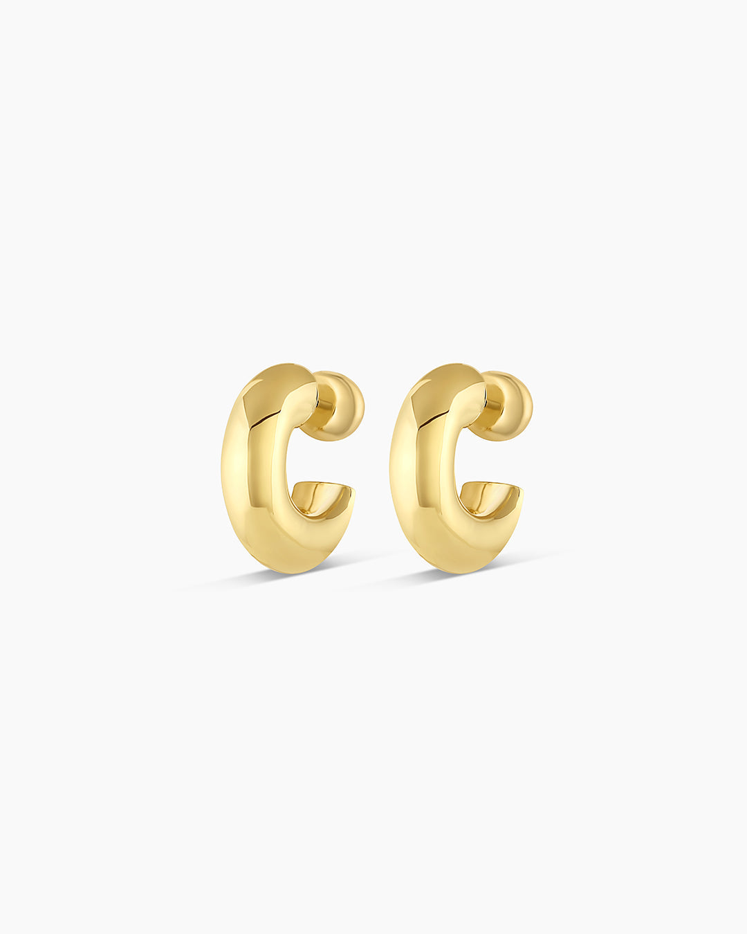 Lou Statement Huggies || option::18K Gold Plated