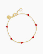 Amour Bracelet Red Enamel || option::18K Gold Plated