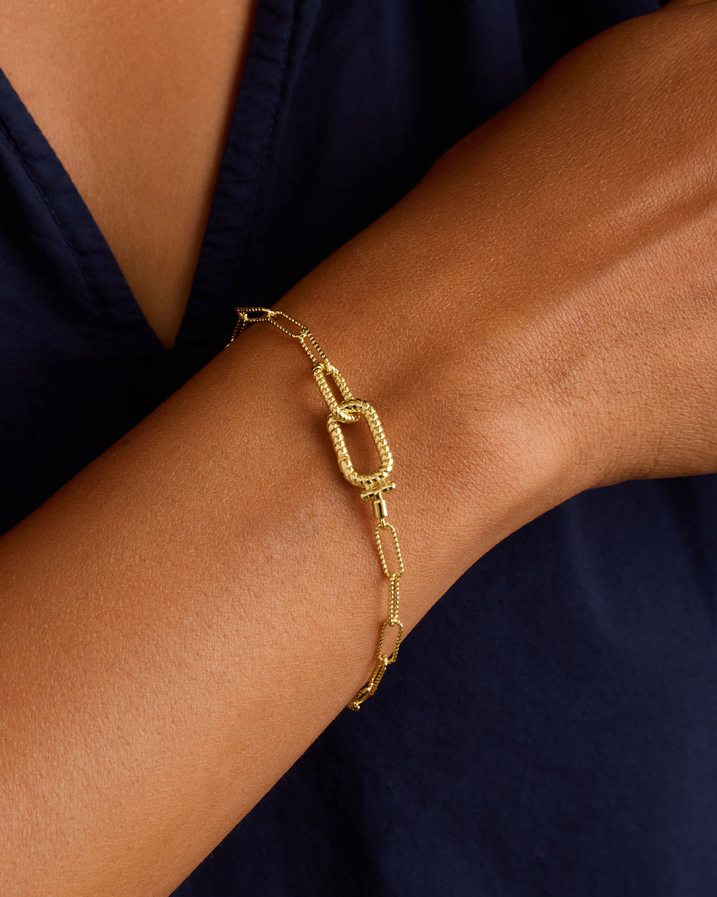 Crew Link Bracelet || option::18K Gold Plated
