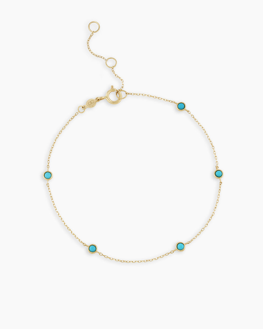Classic Five Turquoise Bracelet || option::14K Solid Gold