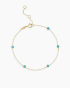 Classic Five Turquoise Bracelet || option::14K Solid Gold