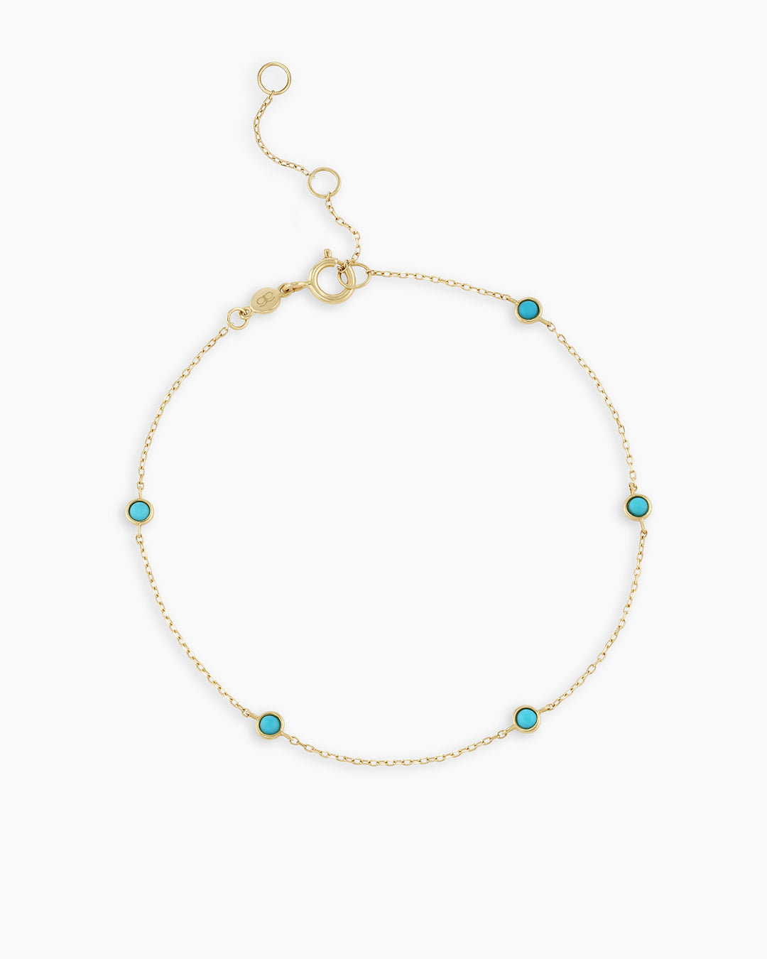 Classic Five Turquoise Bracelet || option::14K Solid Gold