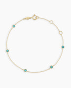 Classic Five Turquoise Bracelet || option::14K Solid Gold