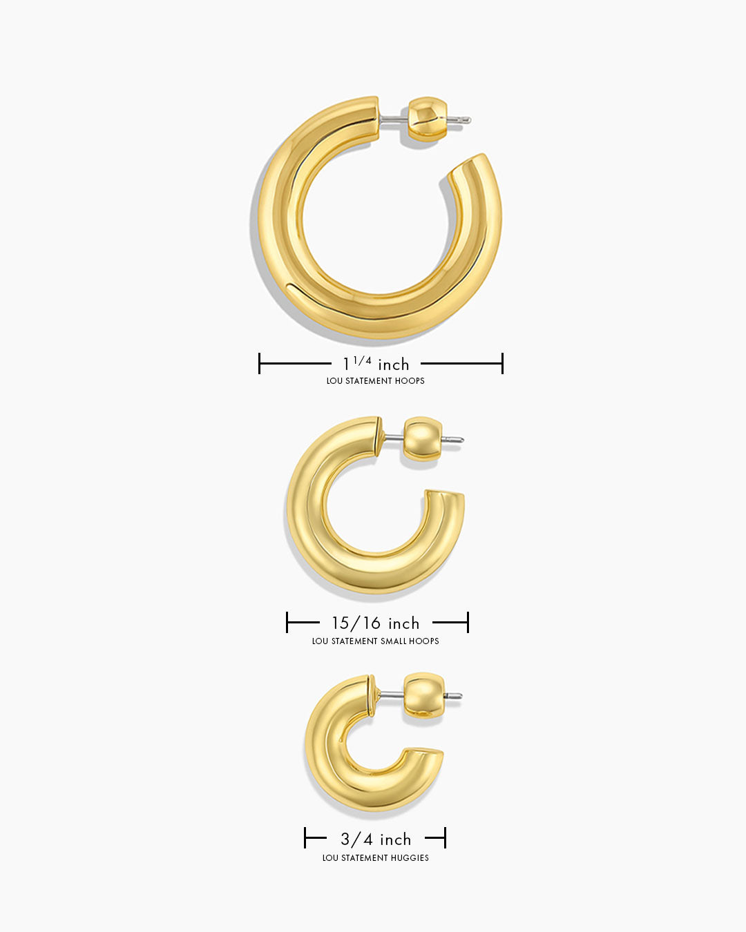Lou Statement Huggies || option::18K Gold Plated